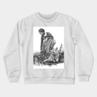 Guardian Spirit wolf drawing Crewneck Sweatshirt